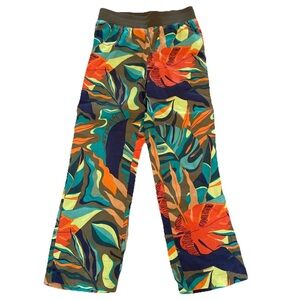 Soft Surroundings Aliso Point Tropical Linen Wide Leg Pants Size Small